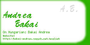 andrea bakai business card